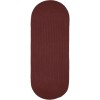 Rhody Solid Poly Burgundy S022 2 ft. X 6 ft. Oval Runner Braided Rug