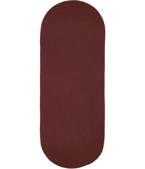 Rhody Solid Poly Burgundy S022 2 ft. X 4 ft. Oval Runner Rug