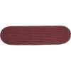Rhody Solid Poly Burgundy S022 8 in. X 28 in. Stair Tread Set-of-13 Braided Rug