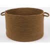 Rhody Solid Poly Lt. Brown S025 18 in. X 12 in. Basket Braided Rug