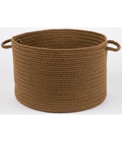 Rhody Solid Poly Lt. Brown S025 18 in. X 12 in. Basket Braided Rug