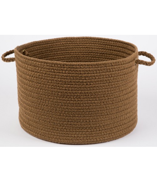 Rhody Solid Poly Lt. Brown S025 18 in. X 12 in. Basket Rug