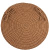 Rhody Solid Poly Lt. Brown S025 15 in. X 15 in. Chair Pad Set-of-4 Braided Rug