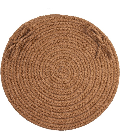 Rhody Solid Poly Lt. Brown S025 15 in. X 15 in. Chair Pad Rug
