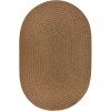 Rhody Solid Poly Lt. Brown S025 7 ft. X 9 ft. Oval Braided Rug