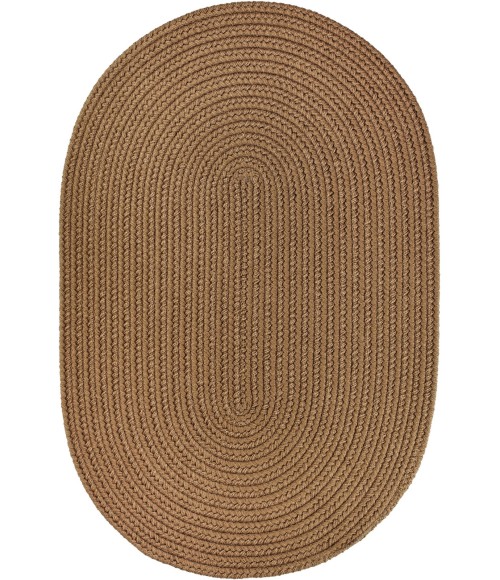 Rhody Solid Poly Lt. Brown S025 10 ft. X 13 ft. Oval Rug