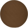 Rhody Solid Poly Lt. Brown S025 4 ft. X 4 ft. Round Braided Rug