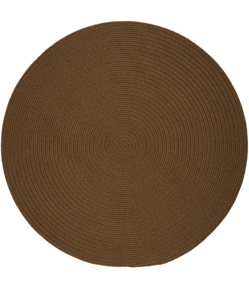 Rhody Solid Poly Lt. Brown S025 8 ft. X 8 ft. Round Rug