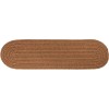 Rhody Solid Poly Lt. Brown S025 8 in. X 28 in. Stair Tread Set-of-13 Braided Rug