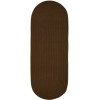 Rhody Solid Poly Lt. Brown S025 2 ft. X 6 ft. Oval Runner Braided Rug