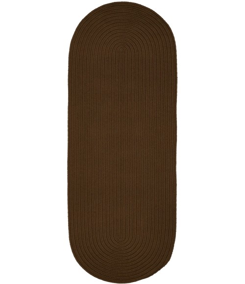 Rhody Solid Poly Lt. Brown S025 2 ft. X 6 ft. Oval Runner Rug