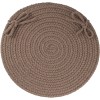 Rhody Solid Poly Dark Taupe S026 15 in. X 15 in. Chair Pad Set-of-4 Braided Rug