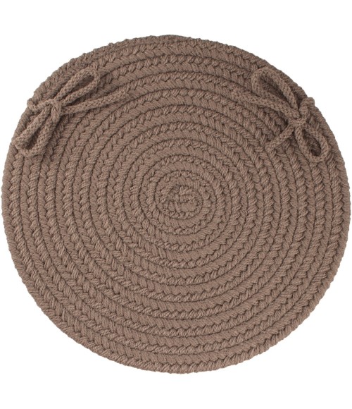 Rhody Solid Poly Dark Taupe S026 15 in. X 15 in. Chair Pad Set-of-4 Rug