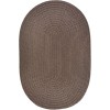 Rhody Solid Poly Dark Taupe S026 7 ft. X 9 ft. Oval Braided Rug