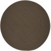 Rhody Solid Poly Dark Taupe S026 4 ft. X 4 ft. Round Braided Rug