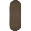 Rhody Solid Poly Dark Taupe S026 2 ft. X 6 ft. Oval Runner Braided Rug