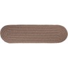 Rhody Solid Poly Dark Taupe S026 8 in. X 28 in. Stair Tread Set-of-13 Braided Rug