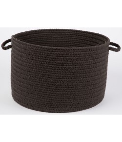 Rhody Solid Poly Brown Velvet S027 18 in. X 12 in. Basket Braided Rug