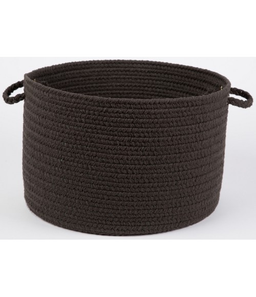 Rhody Solid Poly Brown Velvet S027 18 in. X 12 in. Basket Rug