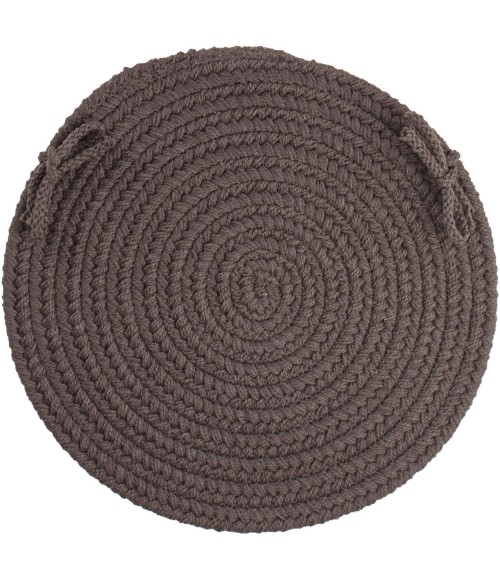 Rhody Solid Poly Brown Velvet S027 15 in. X 15 in. Chair Pad Set-of-4 Rug