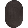 Rhody Solid Poly Brown Velvet S027 7 ft. X 9 ft. Oval Braided Rug