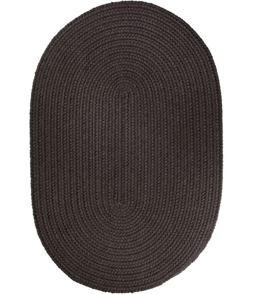 Rhody Solid Poly Brown Velvet S027 10 ft. X 13 ft. Oval Rug