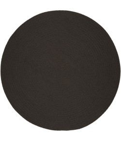 Rhody Solid Poly Brown Velvet S027 10 ft. X 10 ft. Round Braided Rug