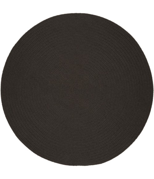 Rhody Solid Poly Brown Velvet S027 10 ft. X 10 ft. Round Rug
