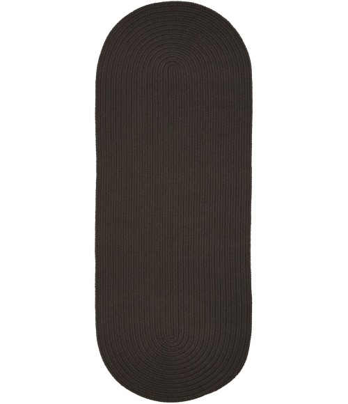 Rhody Solid Poly Brown Velvet S027 2 ft. X 6 ft. Oval Runner Rug