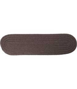 Rhody Solid Poly Brown Velvet S027 8 in. X 28 in. Stair Tread Braided Rug