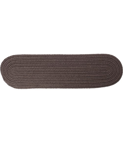 Rhody Solid Poly Brown Velvet S027 8 in. X 28 in. Stair Tread Set-of-13 Rug