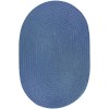 Rhody Solid Poly Marina Blue S028 7 ft. X 9 ft. Oval Braided Rug
