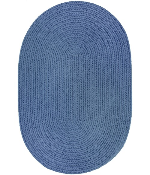 Rhody Solid Poly Marina Blue S028 8 ft. X 11 ft. Oval Rug