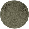 Rhody Solid Poly Dark Sage S029 15 in. X 15 in. Chair Pad Set-of-4 Braided Rug