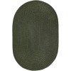 Rhody Solid Poly Dark Sage S029 7 ft. X 9 ft. Oval Braided Rug