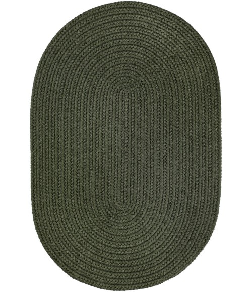 Rhody Solid Poly Dark Sage S029 7 ft. X 9 ft. Oval Rug