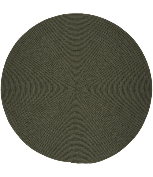 Rhody Solid Poly Dark Sage S029 4 ft. X 4 ft. Round Rug