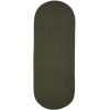 Rhody Solid Poly Dark Sage S029 2 ft. X 6 ft. Oval Runner Braided Rug