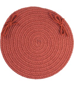 Rhody Solid Poly Terra Cotta S033 15 in. X 15 in. Chair Pad Set-of-4 Braided Rug