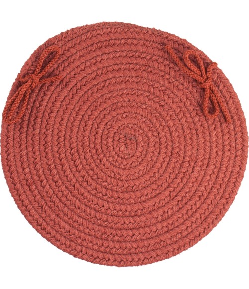Rhody Solid Poly Terra Cotta S033 15 in. X 15 in. Chair Pad Set-of-4 Rug