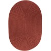 Rhody Solid Poly Terra Cotta S033 7 ft. X 9 ft. Oval Braided Rug