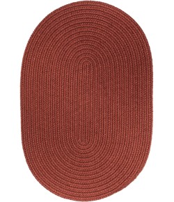 Rhody Solid Poly Terra Cotta S033 7 ft. X 9 ft. Oval Braided Rug