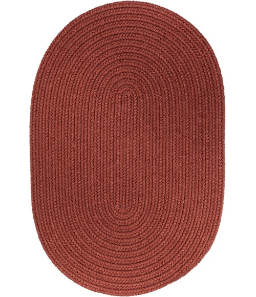 Rhody Solid Poly Terra Cotta S033 7 ft. X 9 ft. Oval Rug