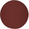 Rhody Solid Poly Terra Cotta S033 6 ft. X 6 ft. Round Braided Rug