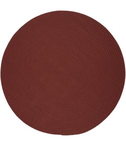 Rhody Solid Poly Terra Cotta S033 4 ft. X 4 ft. Round Braided Rug