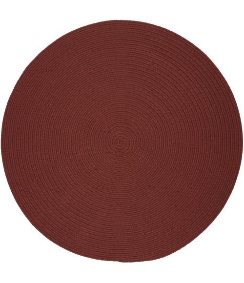 Rhody Solid Poly Terra Cotta S033 8 ft. X 8 ft. Round Rug
