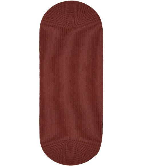 Rhody Solid Poly Terra Cotta S033 2 ft. X 4 ft. Oval Runner Rug