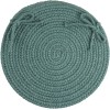 Rhody Solid Poly Teal S034 15 in. X 15 in. Chair Pad Set-of-4 Braided Rug