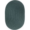 Rhody Solid Poly Teal S034 7 ft. X 9 ft. Oval Braided Rug
