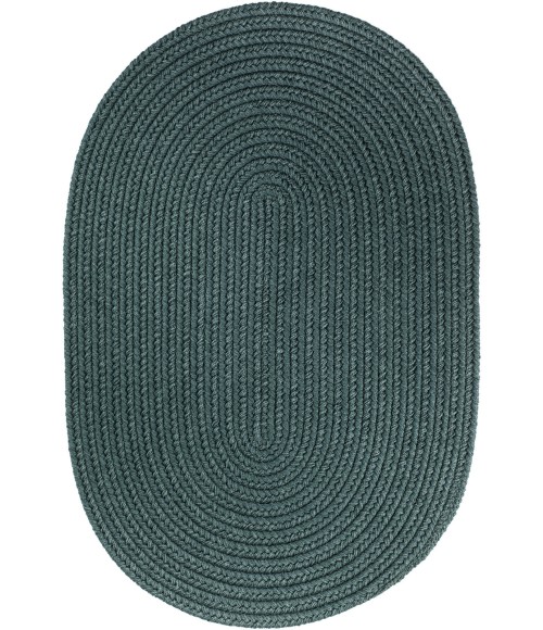 Rhody Solid Poly Teal S034 3 ft. X 5 ft. Oval Rug